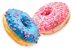 Two donuts with sprinkles