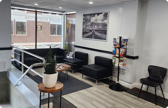 Reception area in Winchendon dental office